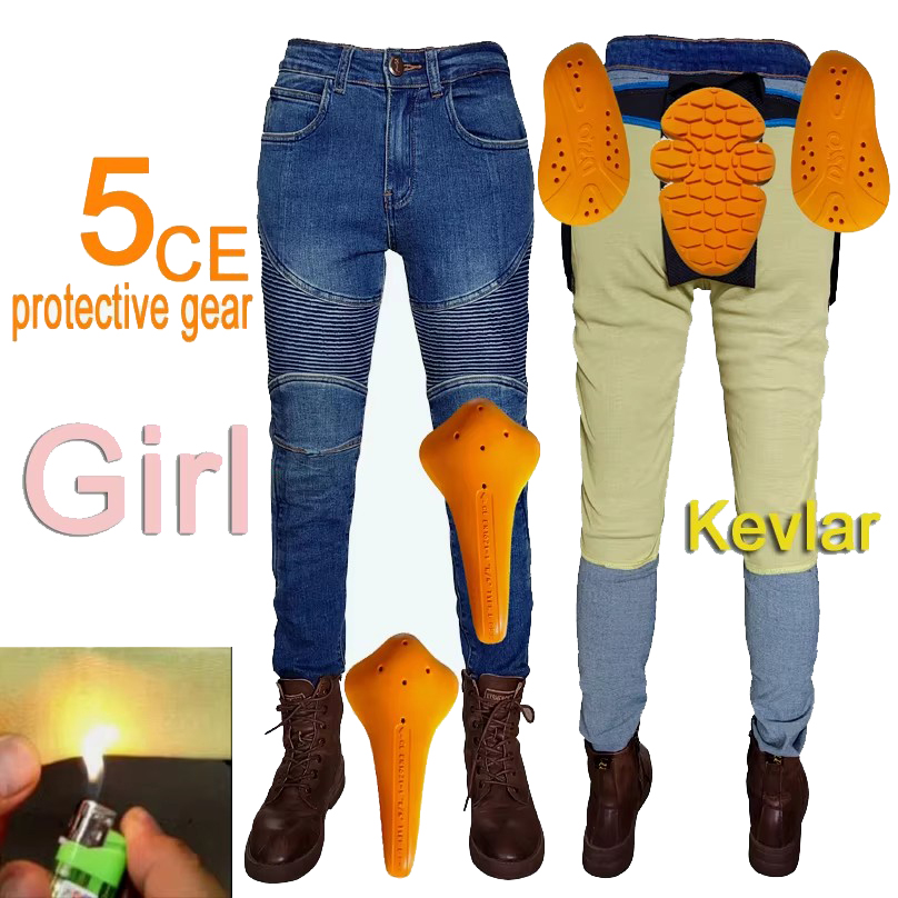 Motorcycle Gear Jeans - Women's motorcycle jeans Kevlar Moto Pants