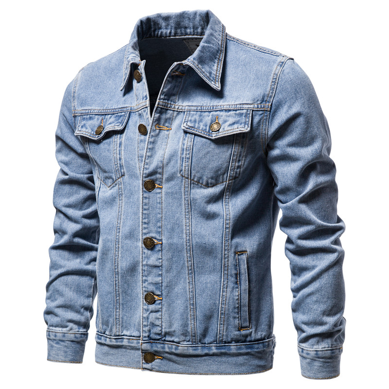 Motorcycle Gear Jeans - 2025 Autumn Men Solid Denim Jackets