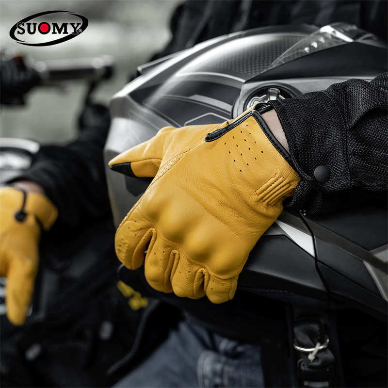 Non-Perforated Yellow Retro Le - огляд і ціна Motorcycle Gear Yellow