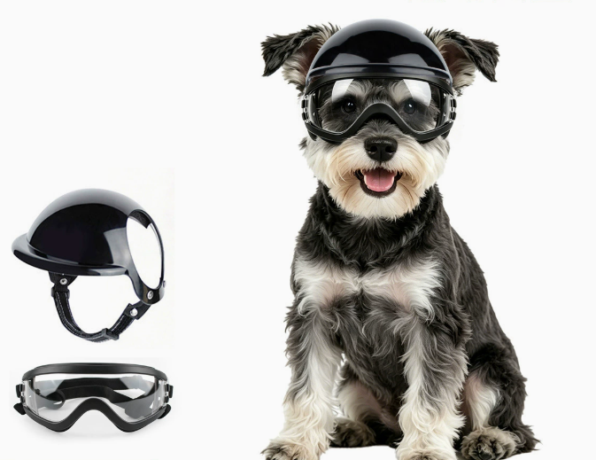 Dog Sunglasses and Pet Helmet  - огляд і ціна Motorcycle Gear Dogs