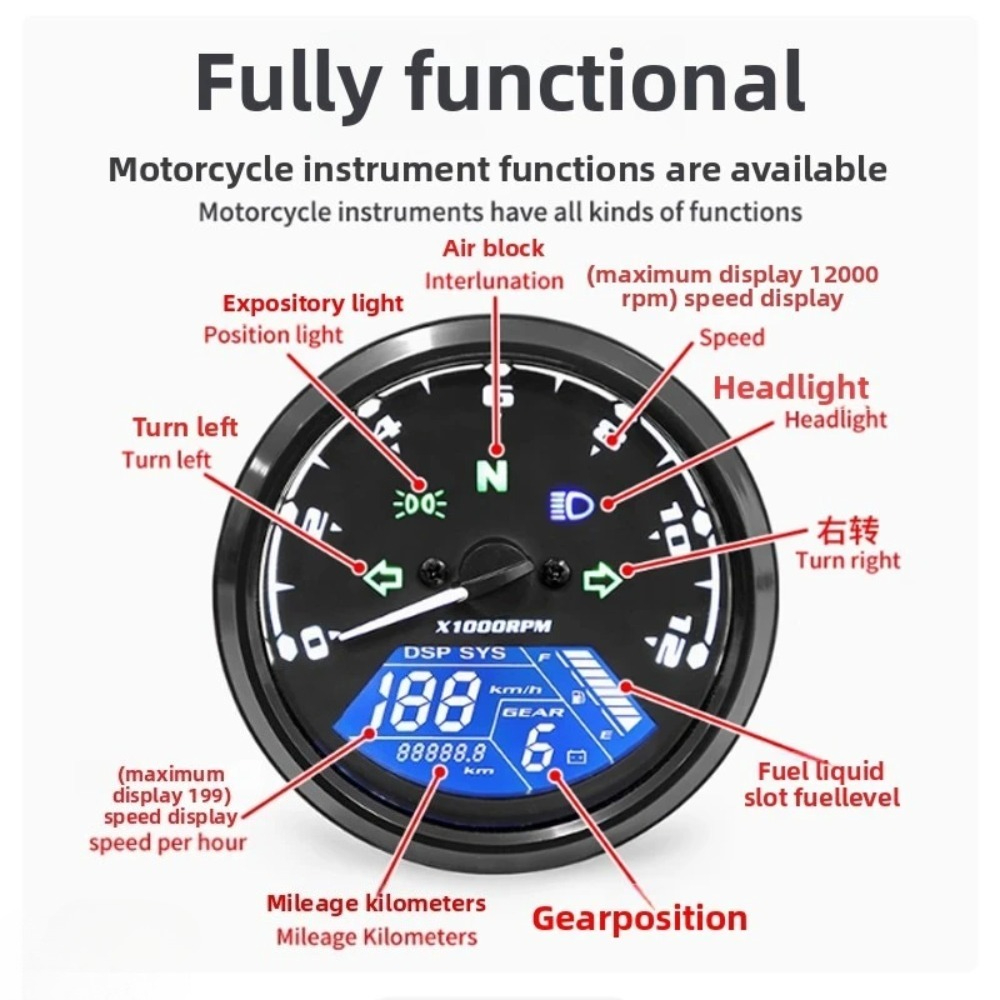 Universal Motorcycle Meter Spe - огляд і ціна Motorcycle Gear Honda